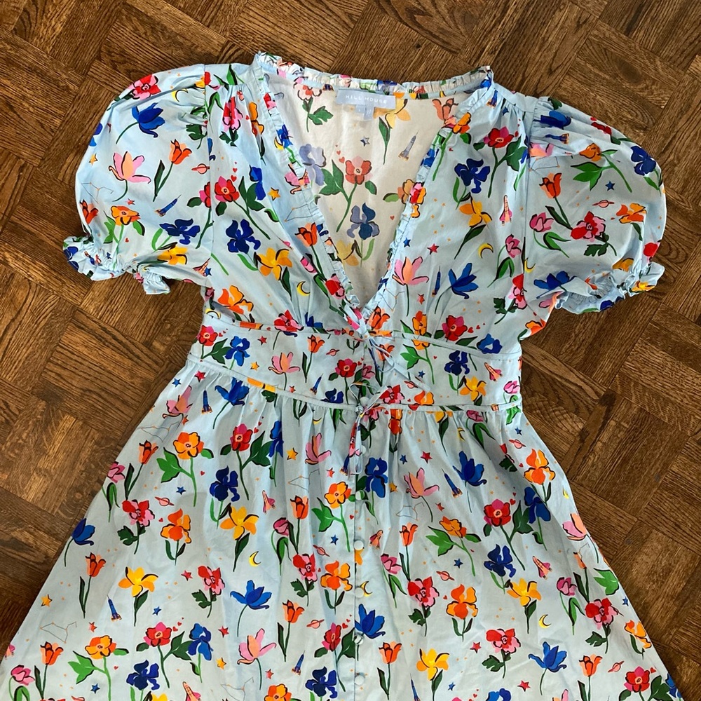 Hill House Floral Midi Dress - Blue and Red - Picture 7 of 13